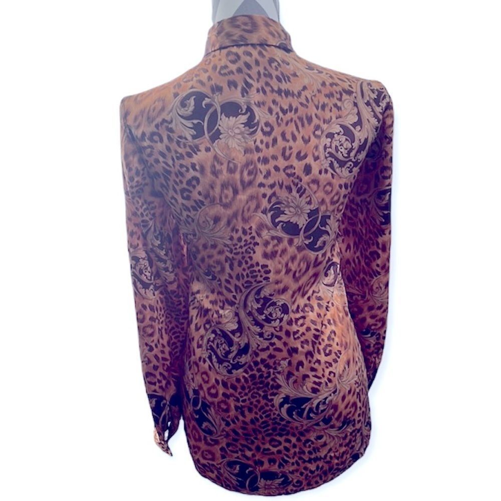 Cheetah Print Button Down Blouse - image 2
